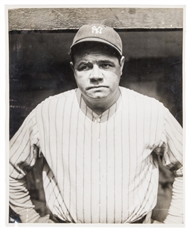 1930s Babe Ruth Type I Original Photo by Cosmo-Sileo - Dugout Portrait (PSA/DNA)